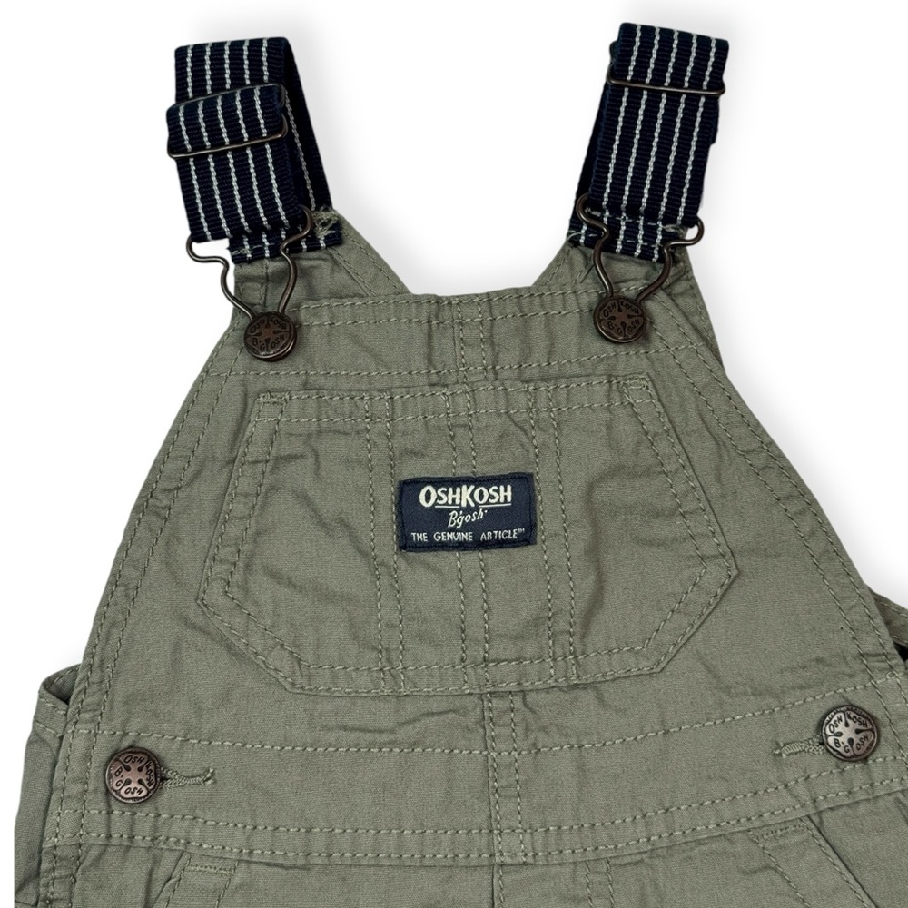 Oshkosh Baby Boy Overall Shorts in Green - Picture 6 of 11